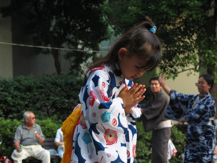 Little girl dancing obon dance